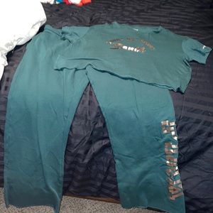 Pink wide leg pants & Tee